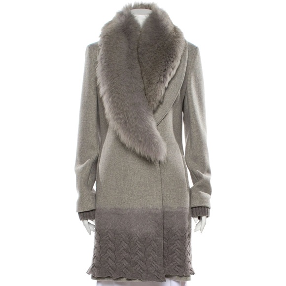 CNC Costume National Jackets & Blazers - Costume National Wool Fur collar Coat